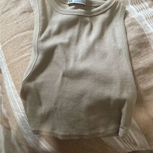 Zara Gray Sleeveless Crop Tank